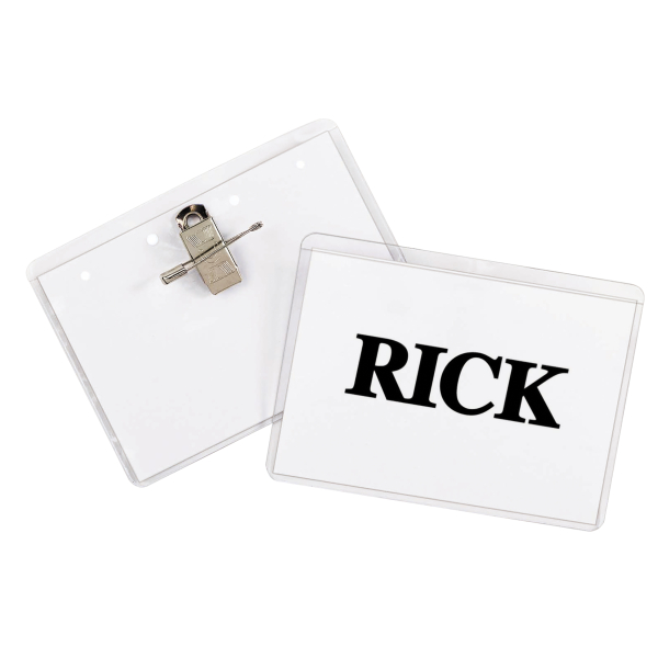 Low Cost Pin-On Name Badge Holder 4(w)x3(h) With Pin 